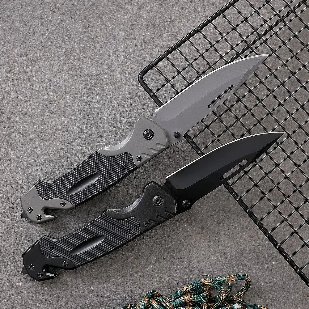 Couteau de survie tactique en acier inoxydable, couteau pliant de Camping en plein air, couteau de poche multifonctionnel EDC, couteau de pêche pratique