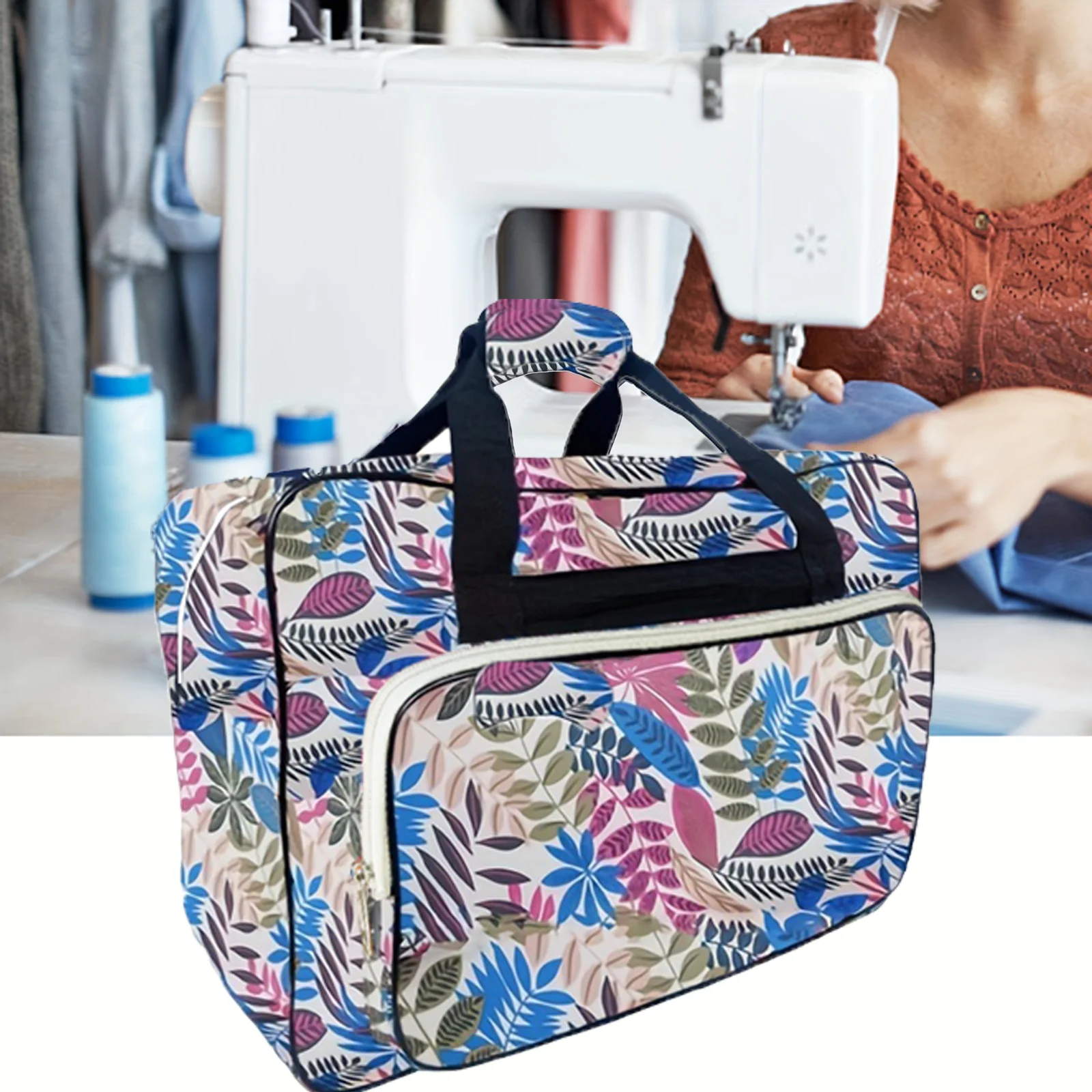 Sewing Machine Carrying Case, Universal Tote Bag with Shoulder Strap Compatible with Most Standard Singer, Brother, Janome