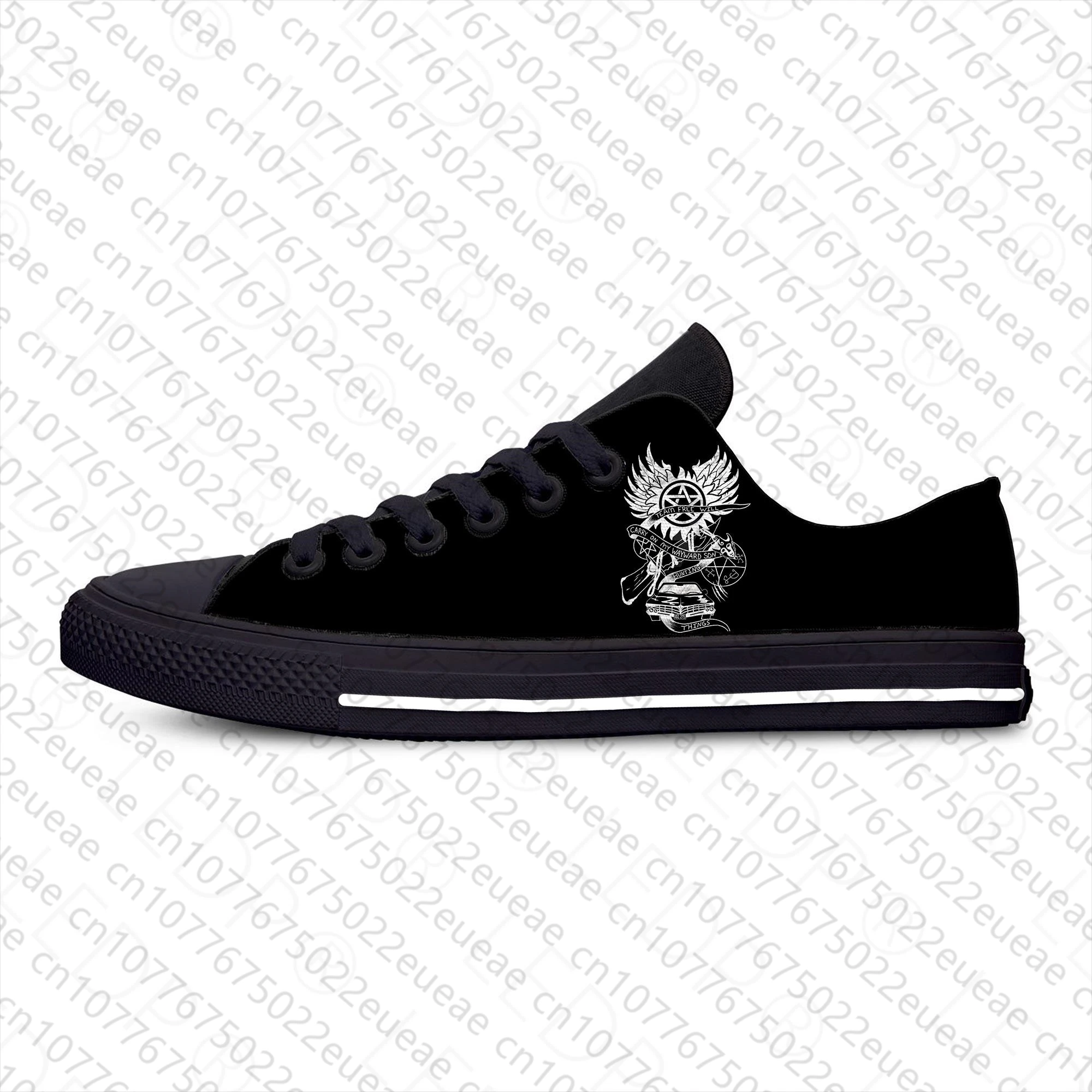 Zapatillas de tela informales para hombre y mujer, zapatos ligeros y transpirables con estampado 3D de Carry on My Wayward, Supernatural, a la moda