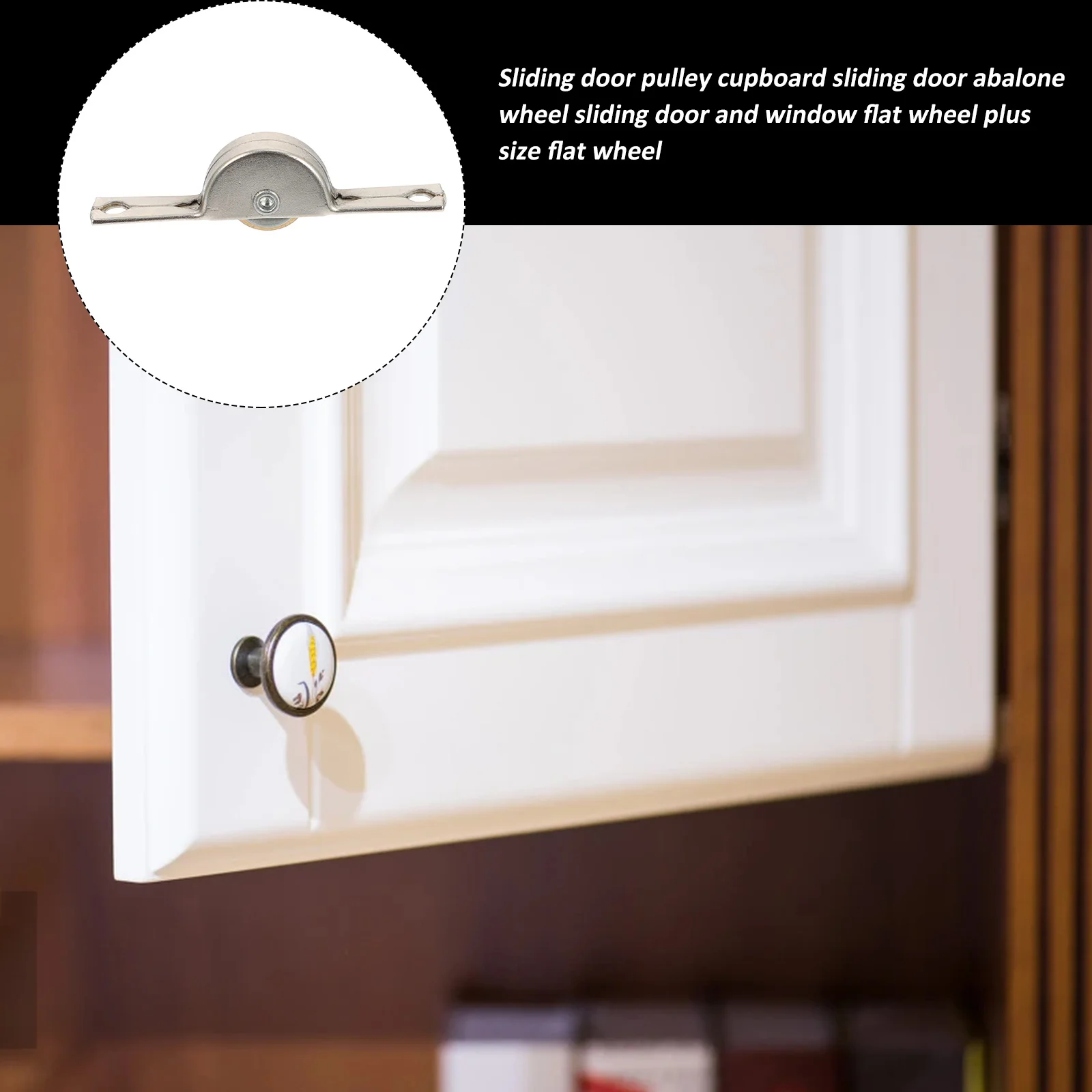 

12Pcs Sliding Door Window Pulley Steel Iron Copper Smooth Low-Noise Glide Easy Install Replacement Single Roller Bracket Strong
