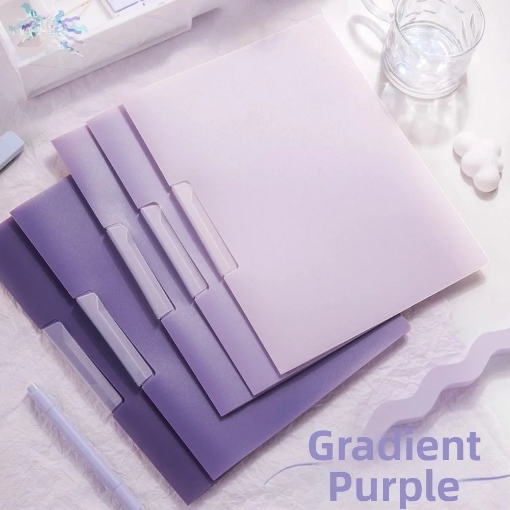 

5Pcs Gradient Design Rotating Side Opening Folder Waterproof Dustproof Test Paper Storage Clip Large Capacity with Label
