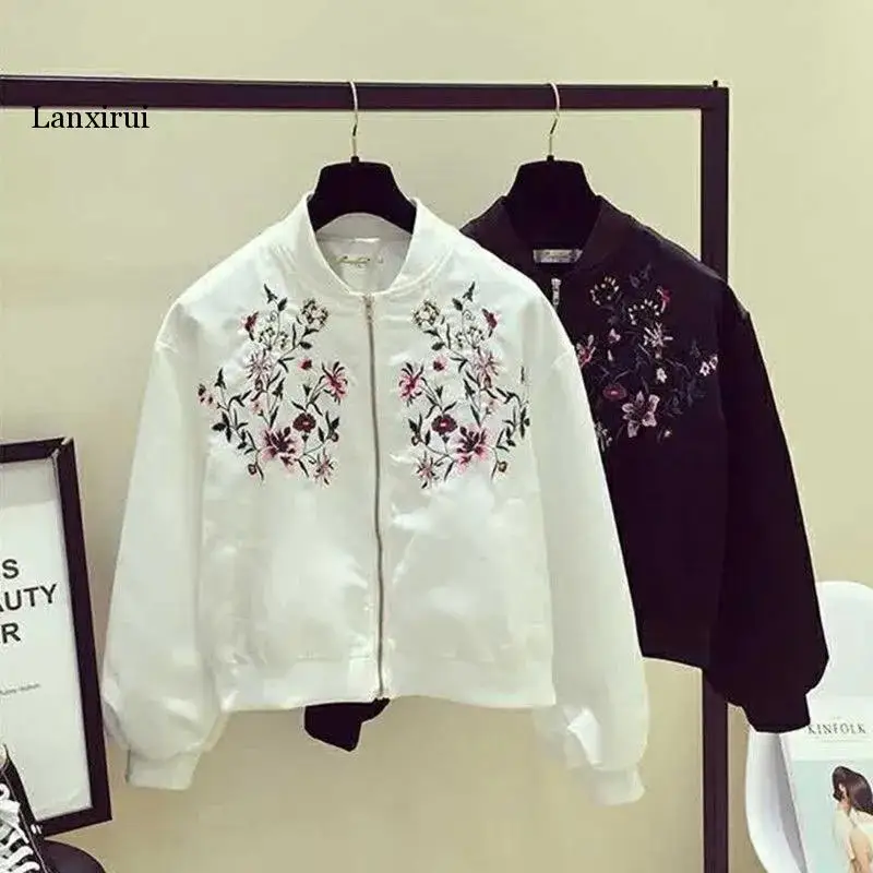 

Embroidered Jacket Womens 2022 New Korean Wild Casual Bomber Jacket Autumn Winter Short Baseball Uniform Coat Womens Tide