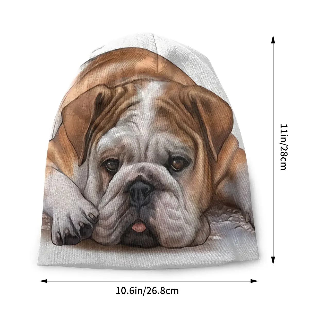 English Bulldog Lover Men Women Beanies Outdoor Ski Cap Double Layer Fabric Bonnet Hat