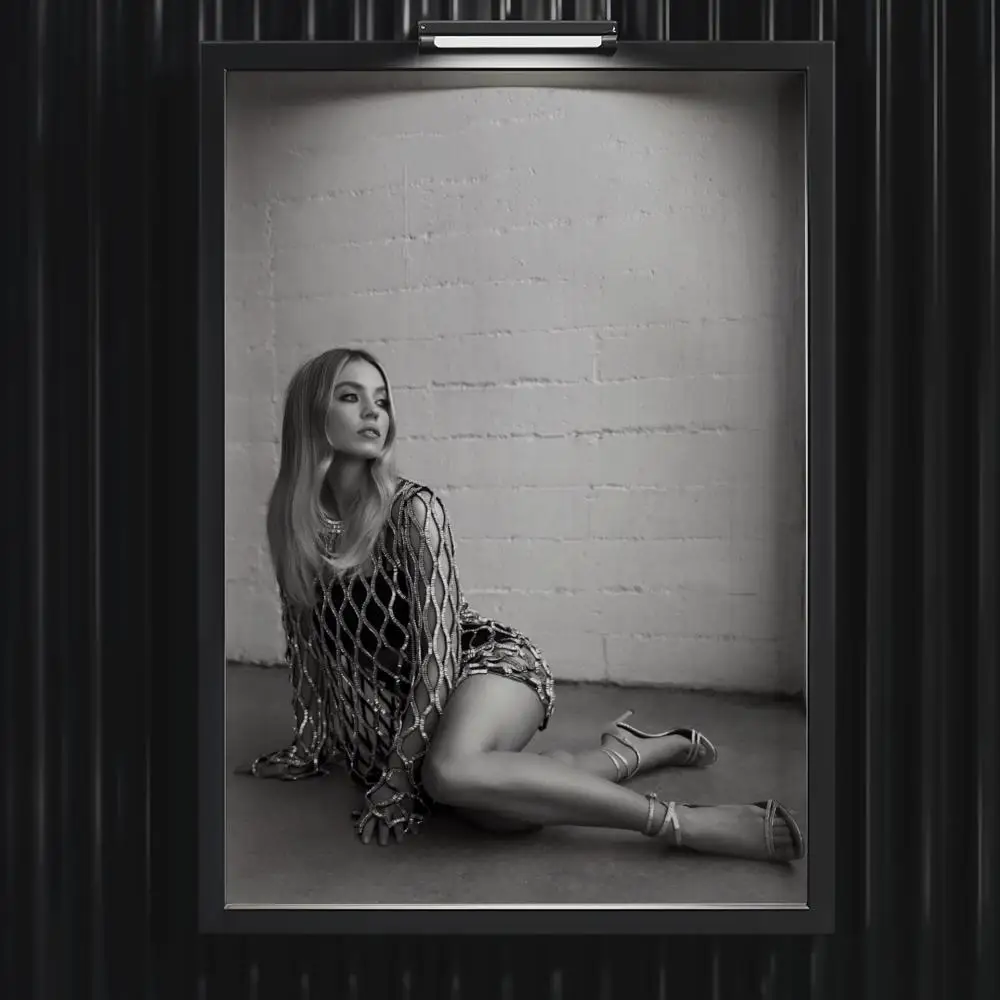 S-Sydney Sweeney ملصق الموسيقى الساخن ألبوم المشارك ستار الهيب هوب غرفة المعيشة قماش اللوحة الفن جدار المنزل