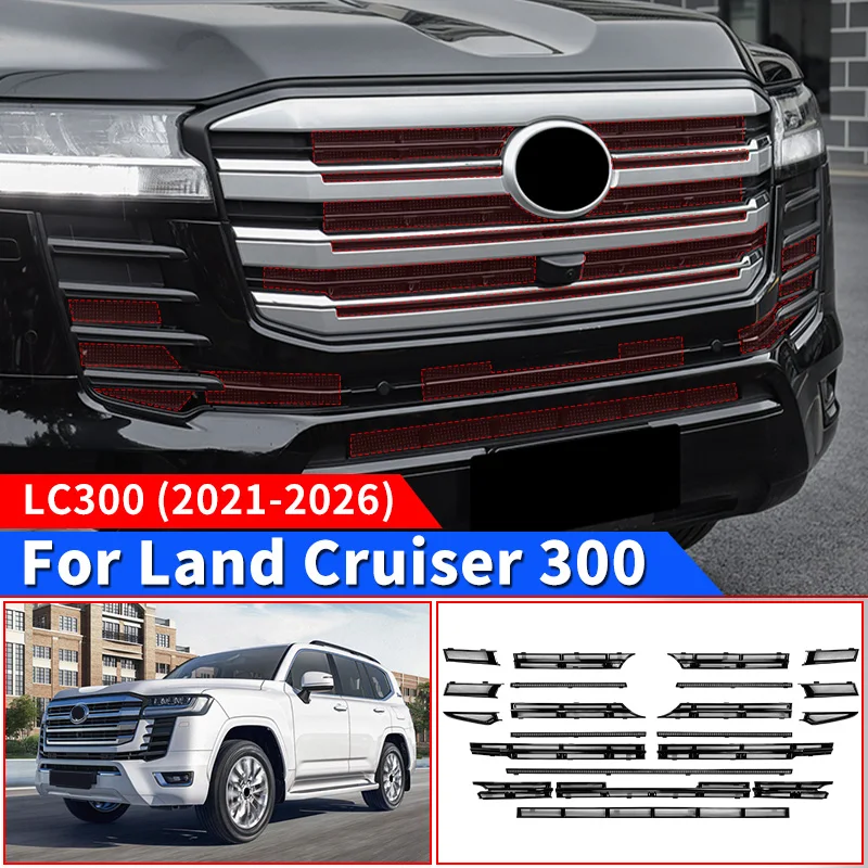 For Toyota Land Cruiser 300 LC300 J300 2021-2027 Engine Bay Bug Mesh Guard Insect Screen Grille Protection Exterior Accessories