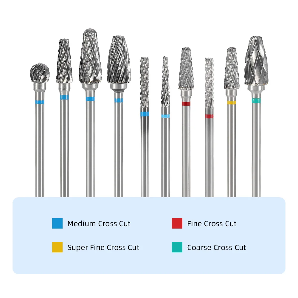 AZDENT 10PCS/Box Dental Carbide Drills Kit HP 2.35mm Cutter Set Dental Cutting Burs Dentist Lab Polishing Finishing Tool