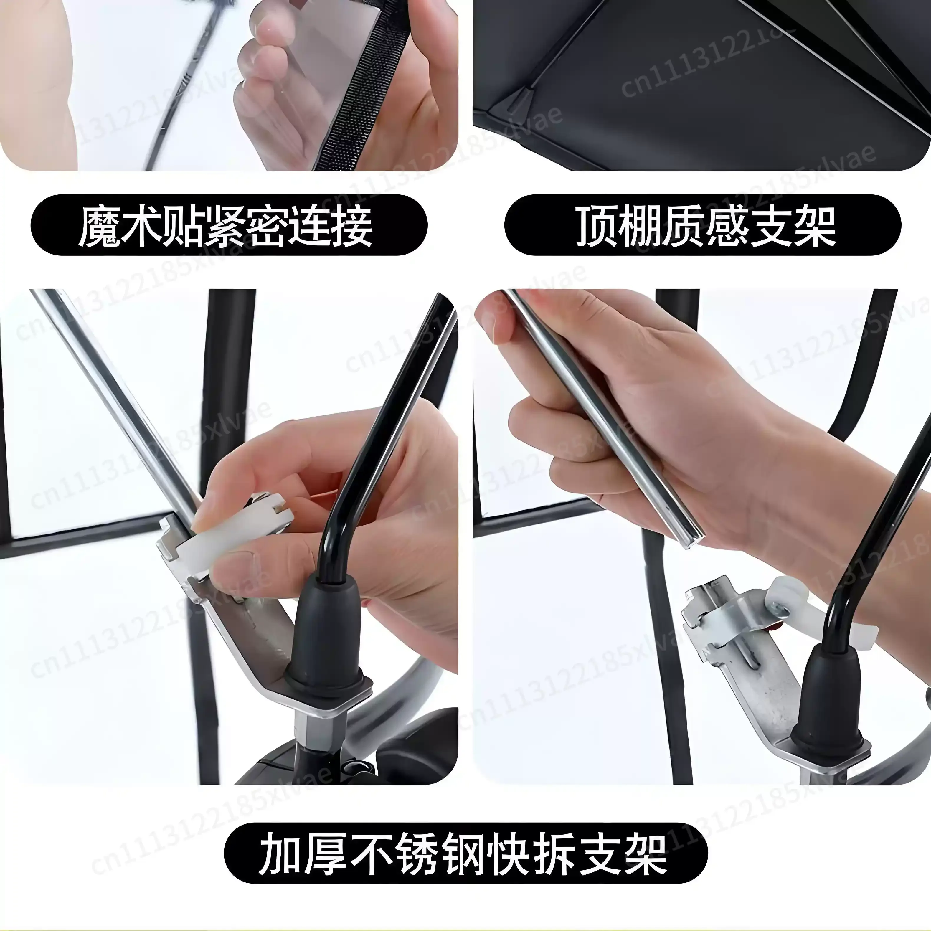 Electric Vehicle Canopy, Battery, Motorcycle Windproof Sunscreen, Retractable Sunshade, Quick Dismantling and Folding New Canopy