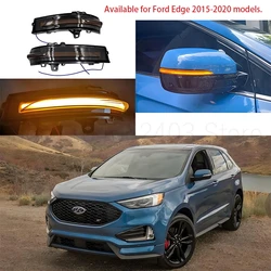 2Pcs For Ford Edge ST Rand 2015-2020 LED Turn Side Rearview Mirror Signal Blinker Flasher Light Sequential Lamp