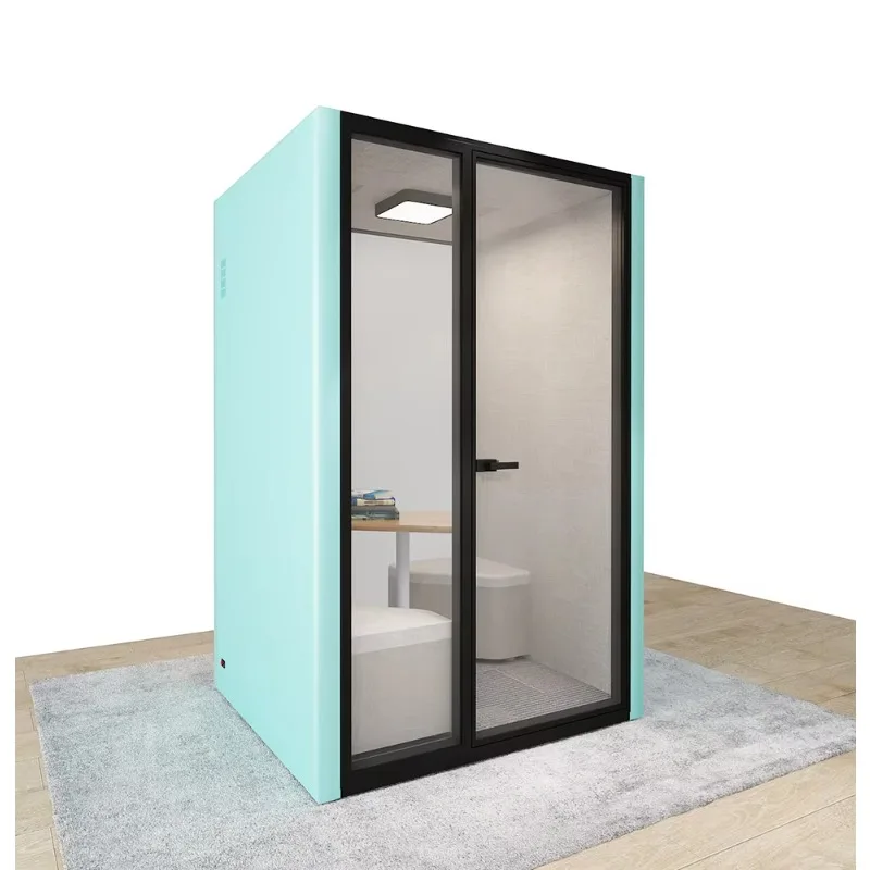Double Person Aluminum Alloy Soundproof Booth Movable Acoustic Office Pod Customized Size With Smart Ventilation System