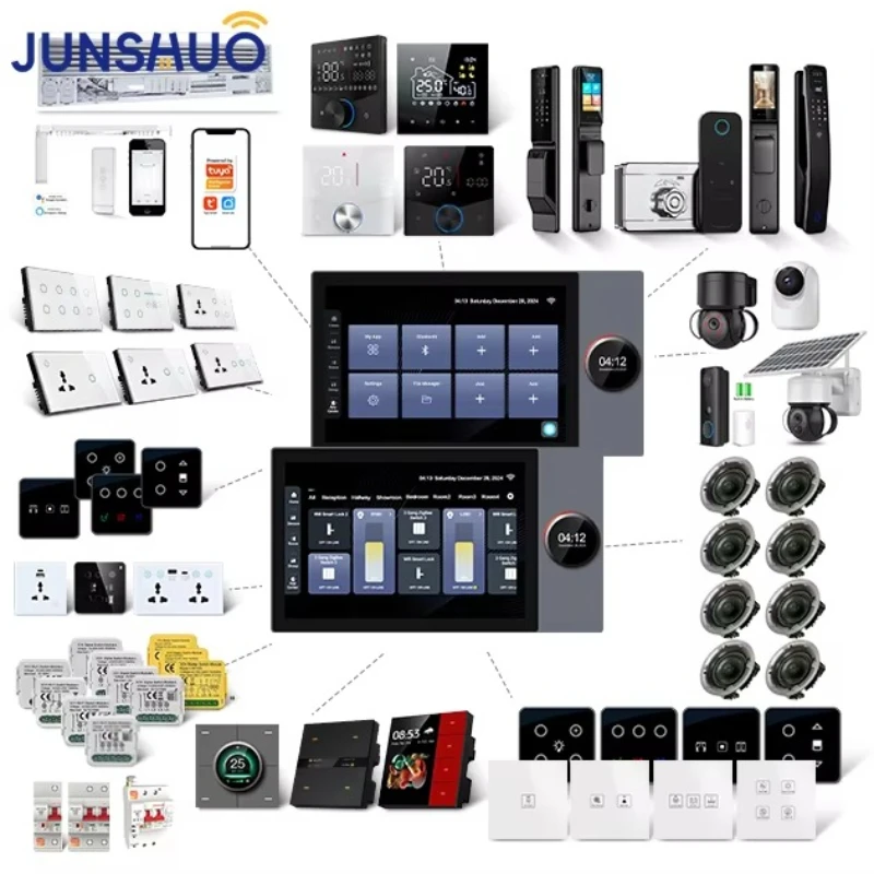 

2025 Tuya 10 Inch Touch Smart Home Zigbee Gateway Control Music Panel Built in Amplifier Connect 8 Wire Speaker