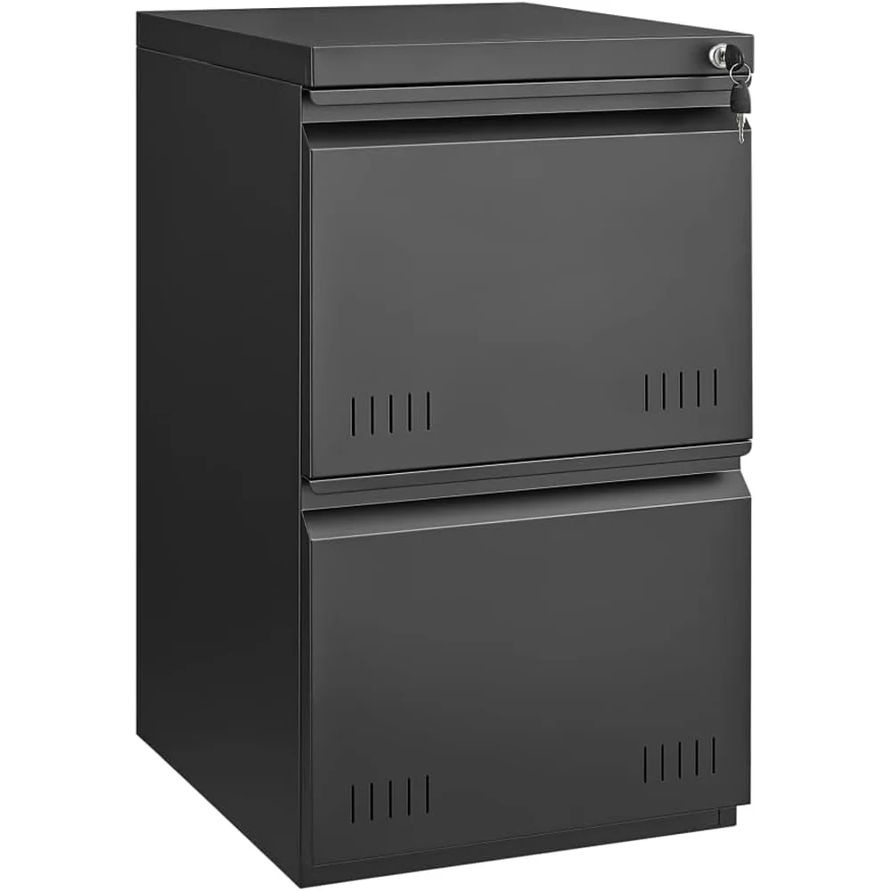 

2 Drawer File Cabinet with Lock Metal Home Office Vertical Storage Filing Cabinet A4 Letter Legal File Organizer Under Desk