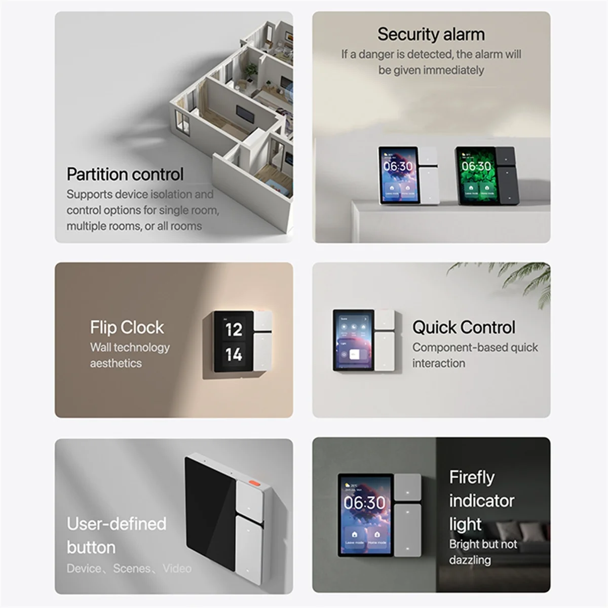 ABXHH Tuya Pantalla táctil inteligente Panel WiFi de 3,5 pulgadas Interruptor de escena Controlador central con control remoto IR Blanco
