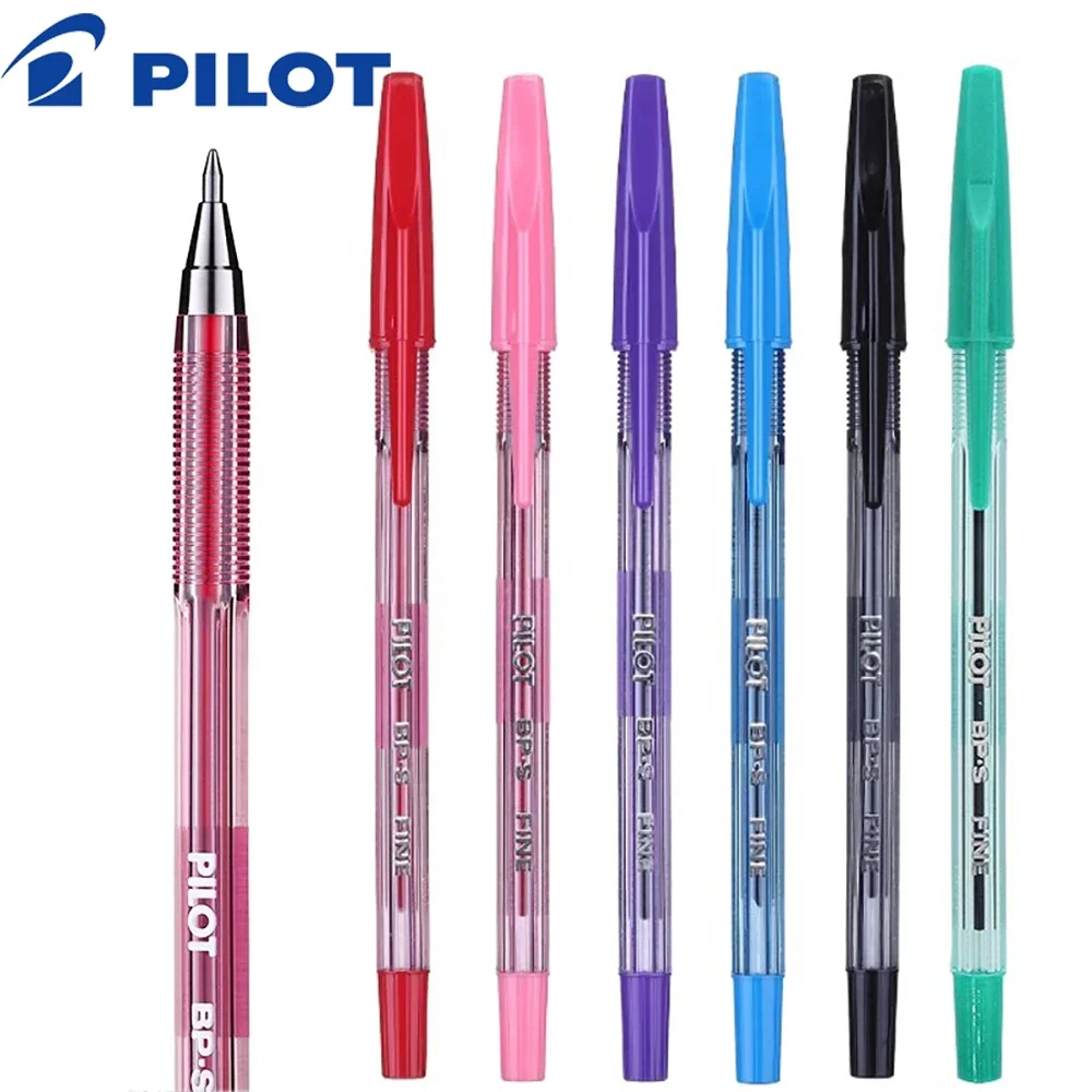 10pcs Japan PILOT Colors Ballpoint Pen BP-S-F 0.7mm Classic Transparent Quick Drying Smooth Office Accessories Art Stationery