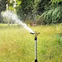 Garden Automatic Rotating Sprinkler Stainless Steel Tripod Irrigation Stand 360-Degree Water Jet Garden Lawn Sprinkler Tool