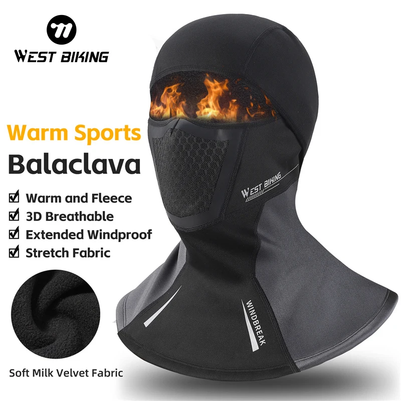 

WEST BIKING Winter Balaclava Face Mask Windproof Warm Cycling Cap Breathable Headgear Outdoor Sports Skiing Fishing Climbing Cap