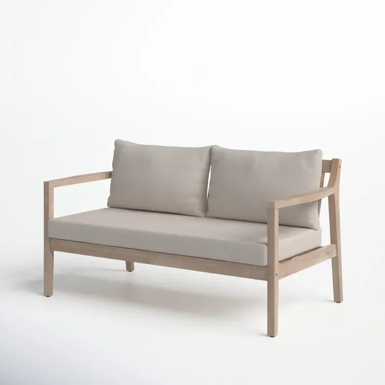 High-end teak outdoor furniture, courtyard open-air garden hotel B & B leisure sofa chair with armrests solid wood 5 sets