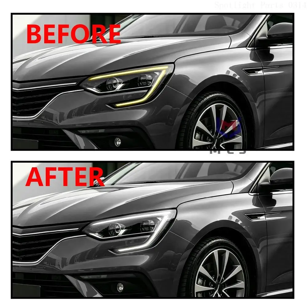 DRL Light Guide Strip FOR Renault Megane IV 2015-2022 285759447R 285753299R DRL Light Guide Tube LED Angel Eye Chip DRL Board