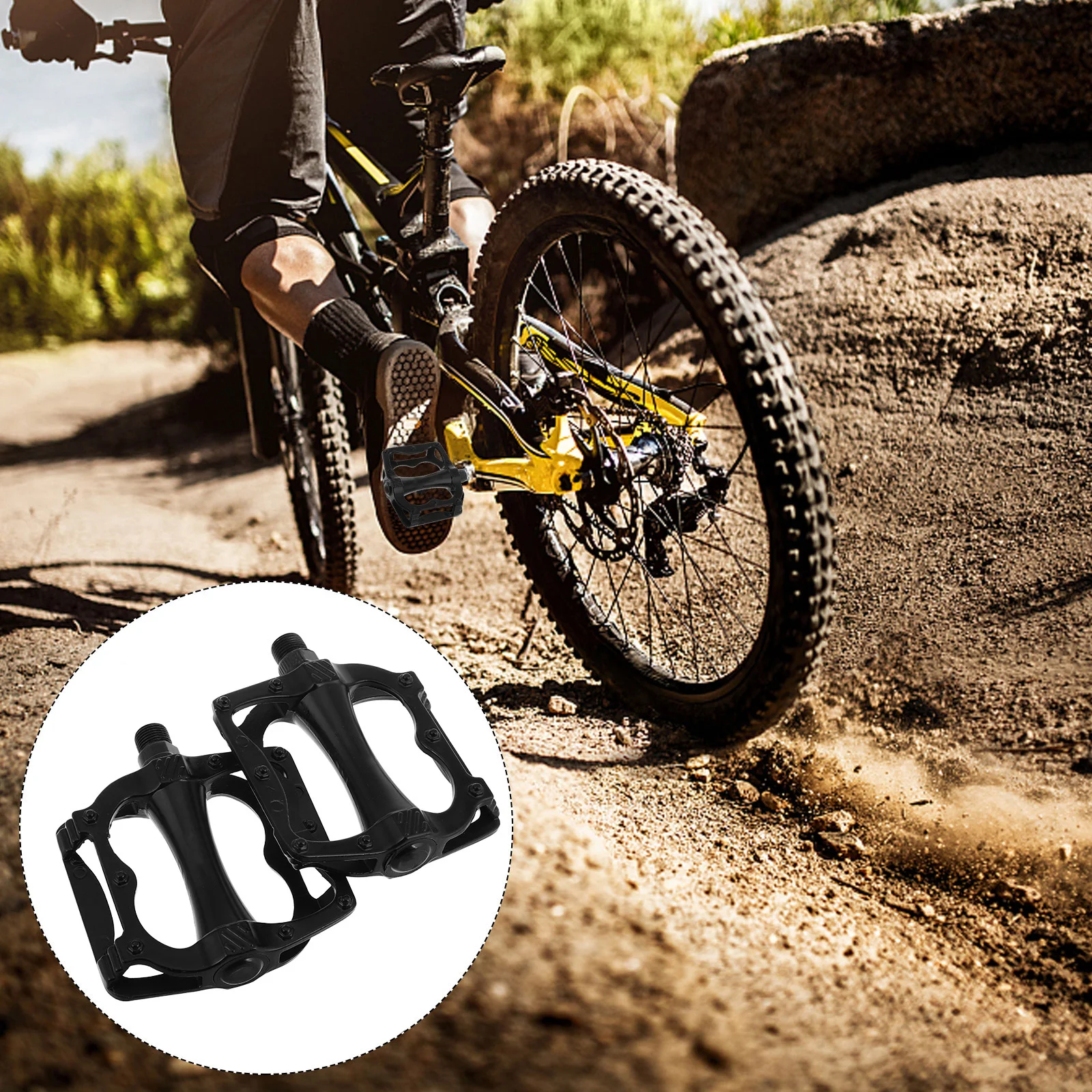 

1Pair Bicycle Pedals Aluminum Alloy Ball Bearing Smooth Rotation Mountain Road Bike Compatible Cycling Accessories