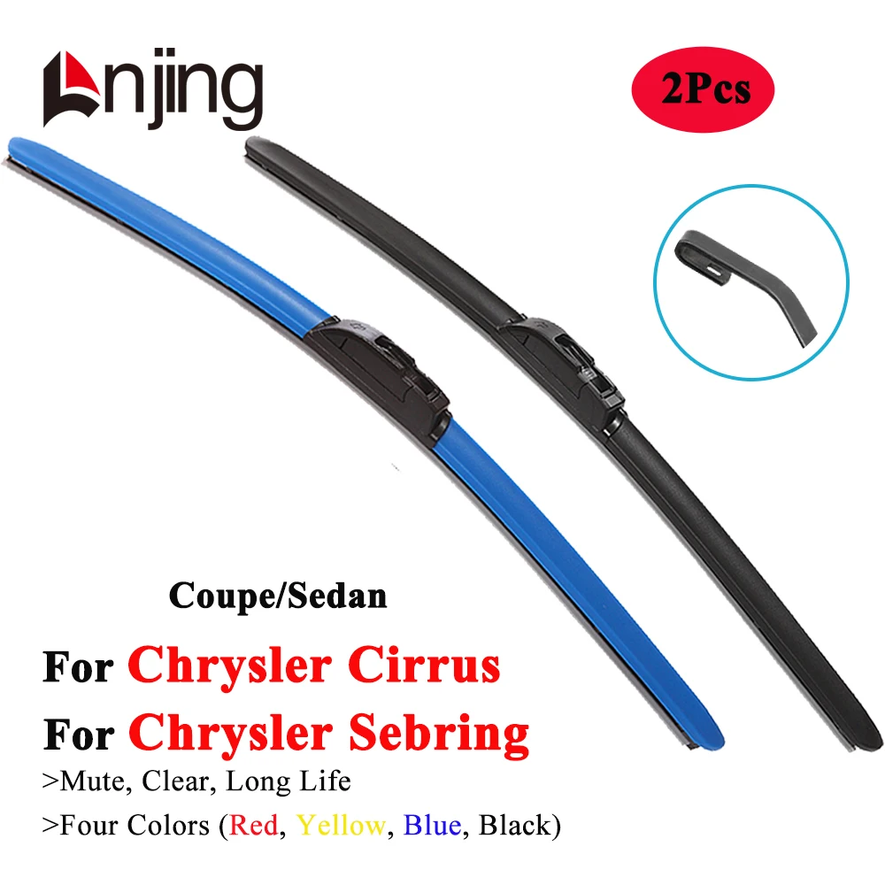 

LNJING Colorful Wiper Blades for Chrysler Sebring Cirrus Coupe Sedan FJ JR JS 1995 2000 2003 2005 2008 2009 2010 Car Replacement