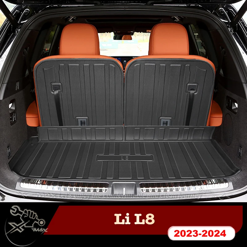 For Li L8 2023-2024 Custom Fit Car Trunk Mat All Season Black Cargo Mat 3D Shaped Laser Measured Trunk Liners