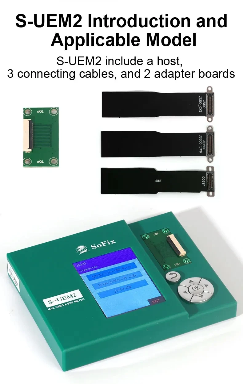 SoFix S-UEM2 For Macbook USB-C EDP Meter Detector Connector Logic Board 2016-2020 A1706 A1708 A1707 A1989 A1990