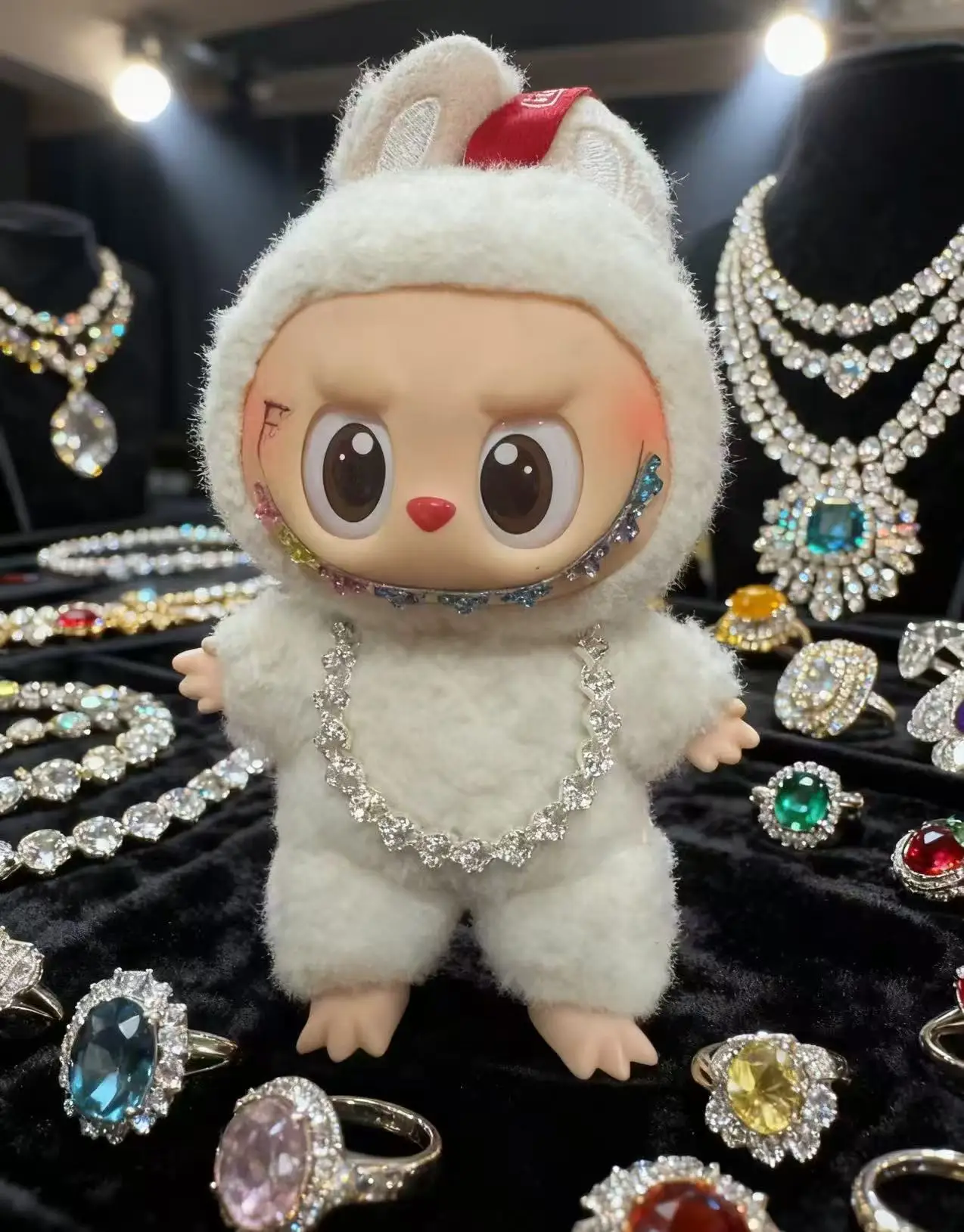 "أجنحة الملاك المتلألئة + مجموعة 10 قلادات ماسية لإكسسوارات دمية خرقة، زخارف متألقة رائعة لمجوهرات الأزياء الدمية