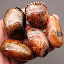 Wholesale Polished Silk Agate Rock Natural Stone Vase Stones Handicraft Ornaments Room Decor Christmas Decoration Crystals 1pc