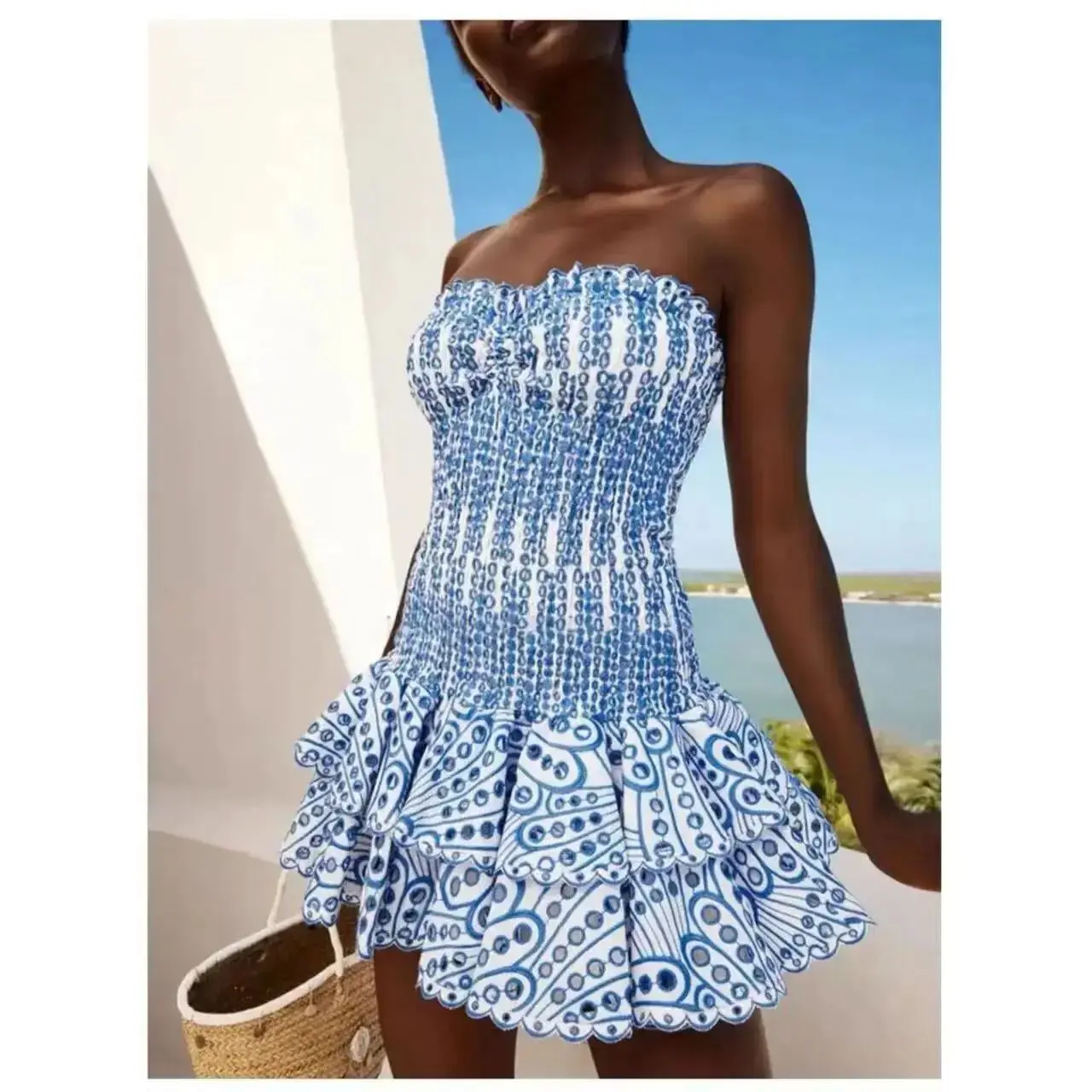 

Beach Vaion Embroidery Hollowout Crt Stretch ortdr Women's Faion Autumn 2024 Other Material 00% Dr