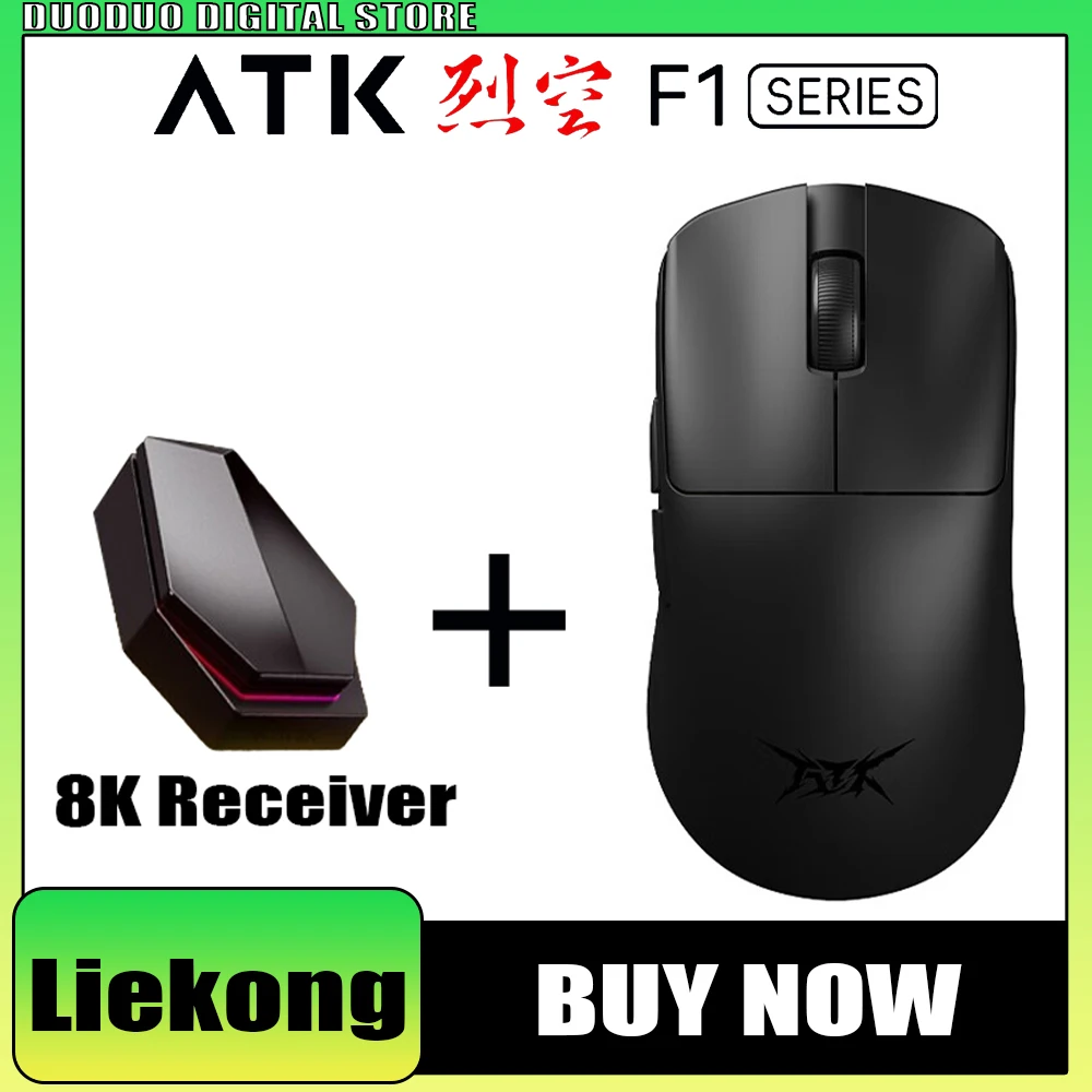 

ATK Blazing Sky F1 Mouse Liekong F1 PAW3950 Sensor Double 8K FPS Wireless Gaming Mouse SmartSpeed Lightweight Pc Gamer Office