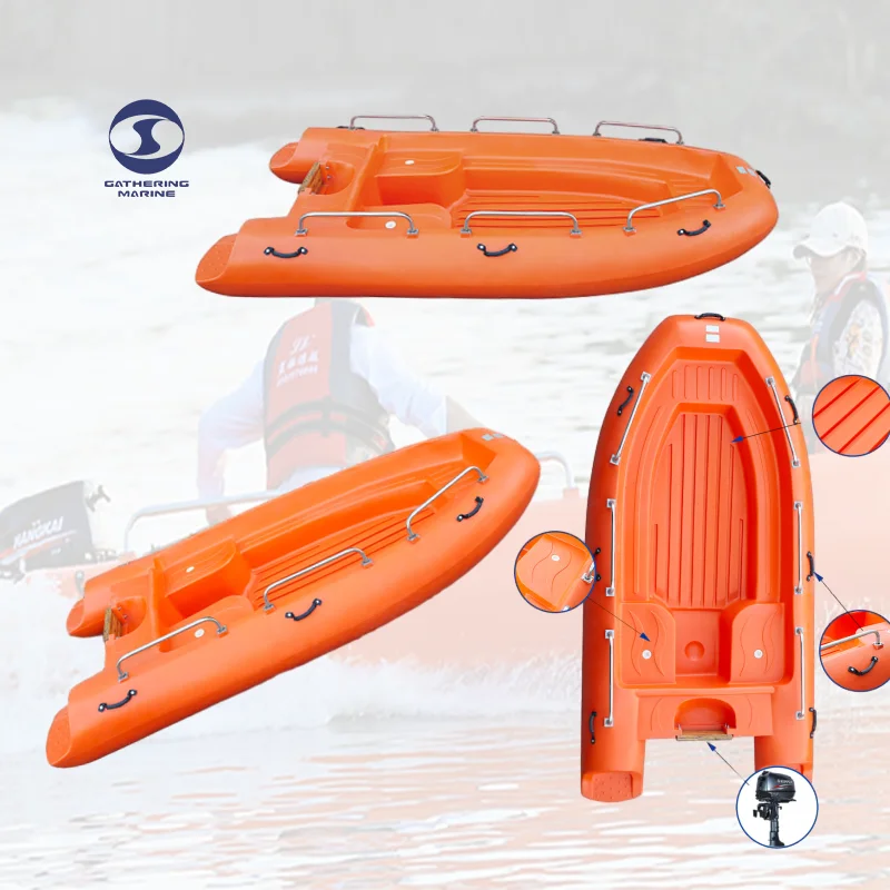 رحلات/قوارب صيد بلاستيكية رخيصة 3.5 م 4 م لوحة 4-6 أشخاص بلاستيك البولي ايثيلين ألوان متعددة مع محرك خارجي #1