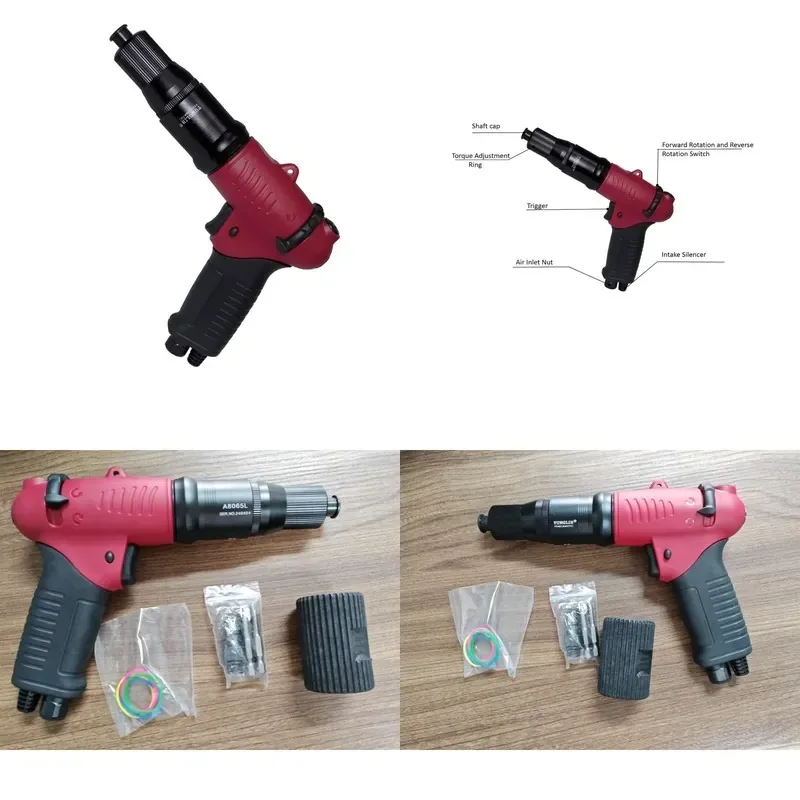Pistol Grip Air Screwdriver Adjustable Shut-Off Clutch 5-25 N.m Torque Range M4.9-M8.7 Screw Size Assembly Line Use OEM Fast
