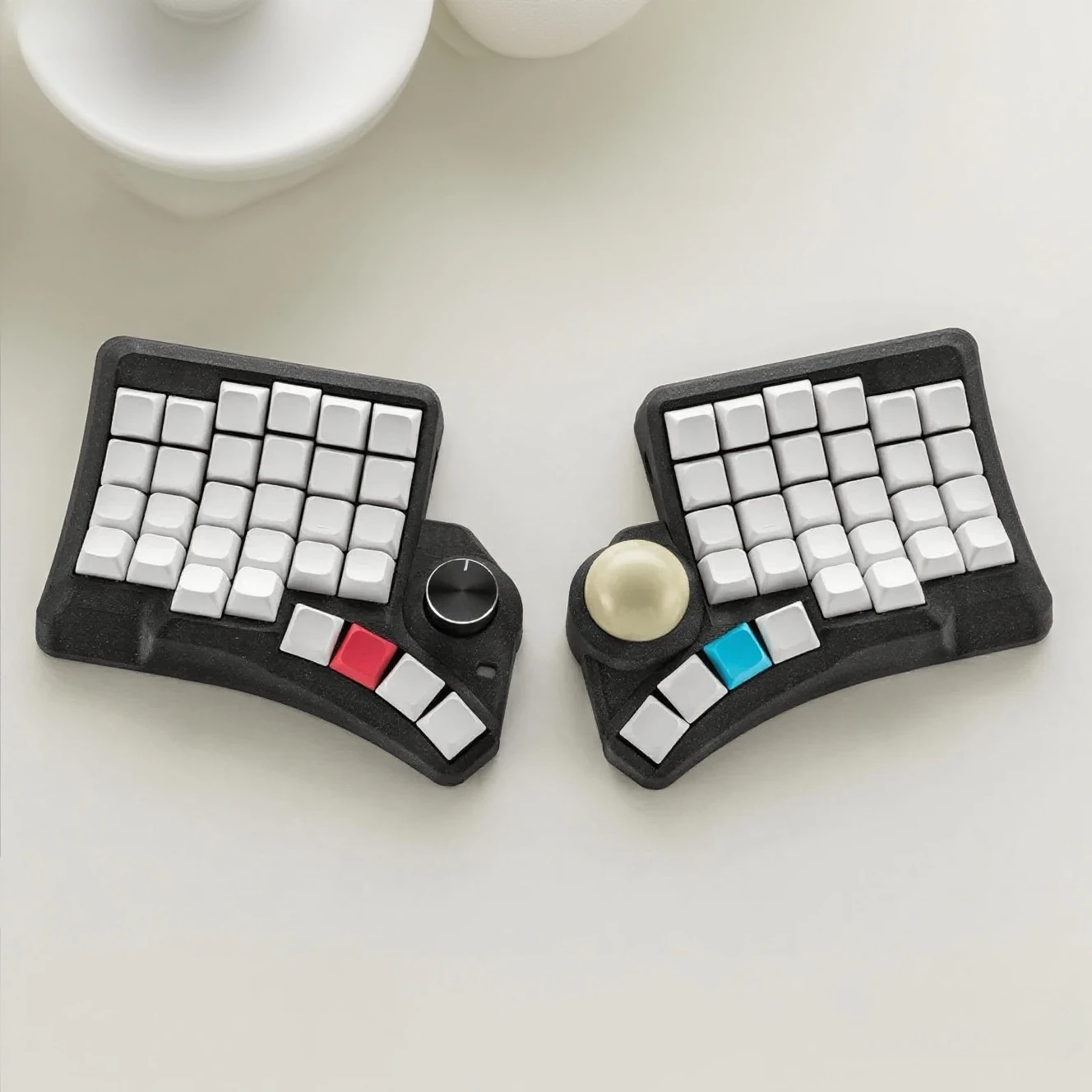 HPD V2 Split Keyboard Stand Curved Wired Hot Swap Touchpad Trackball QMK Knob Gaming Keyboard Kit Vial MX Switch Teclado Gamer