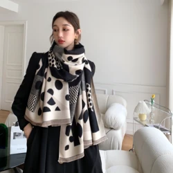 Winter Women's Scarf Luxury Design Double sided Cashmere Feel Scarf Warm Scarf Shawl