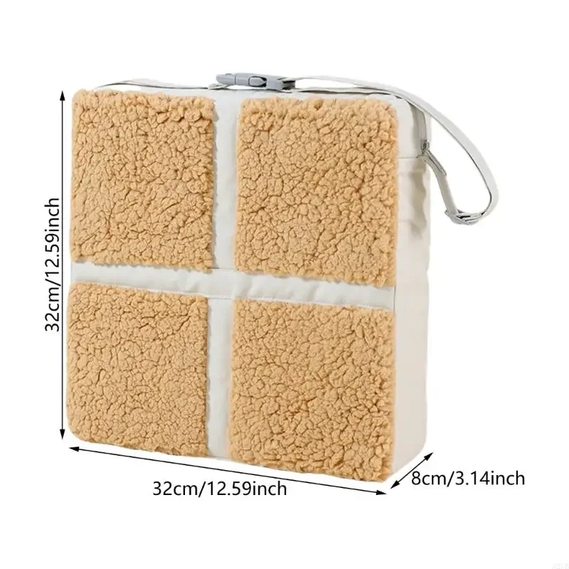 وسادة داعمة لتناول الطعام للأطفال الصغار، كرسي محمول مريح من القطيفة لزيادة الارتفاع مع حزام قابل للتعديل للسفر والمنزل 15UB #5