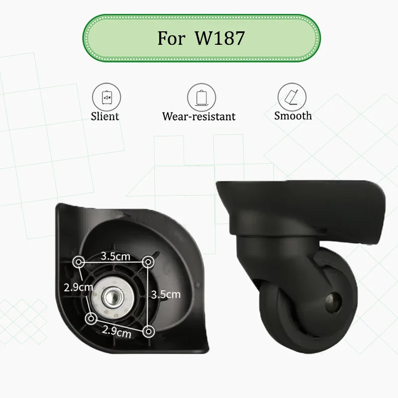 

Подходит для Samsonite W187, черный чемодан для багажа, универсальные колесные аксессуары, бесшумный ремонт, сменные ролики