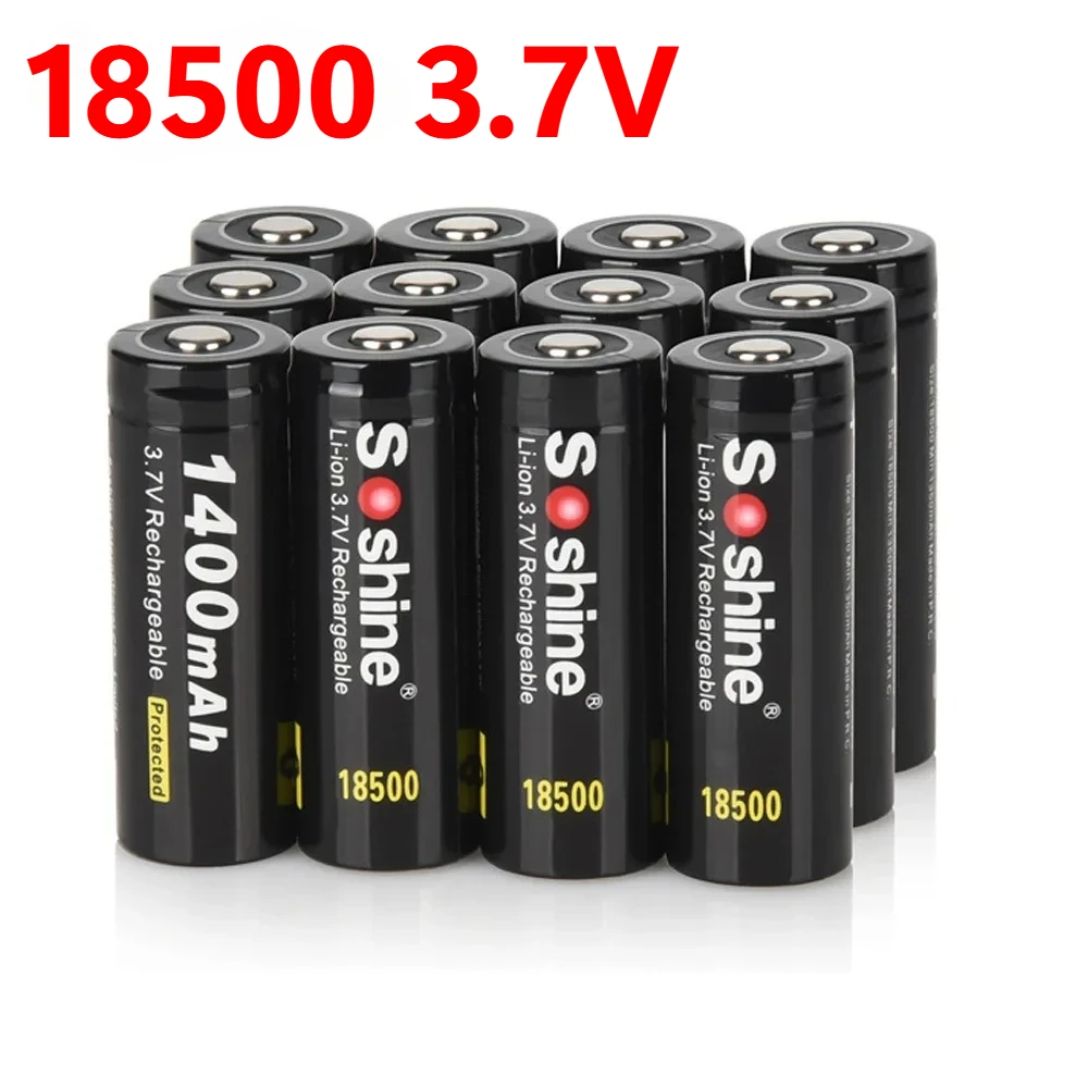 

3.7V 18500 Protected Li-ion Rechargeable Battery 1400mAh High Capacity for Flashlight Counter Lamp Electronic Devices