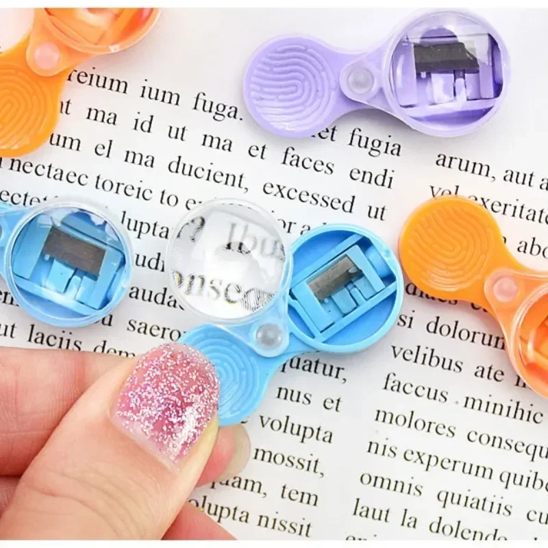 1pc Pointer Pencil Sharpener Mini 2mm Leads Sharpener Portable Sharpener with Magnifying Glass Sharpening Tool