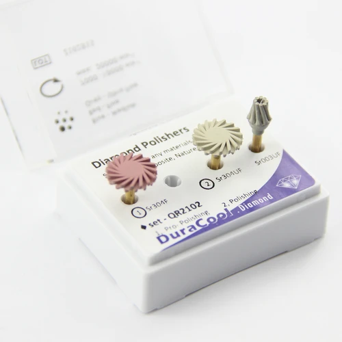 Kit de disco de pulido de rueda pulidora de goma de diamante, sistema de diamante, Material Dental RA, goma en espiral flexible para resina Dental