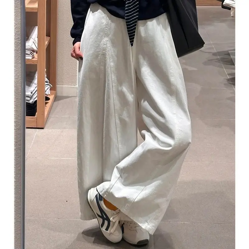 

Белые широкие брюки в стиле кэжуал для женщин на весну и лето 2026 года: новые широкие брюки для стройности и повседневной носки, а также для работы