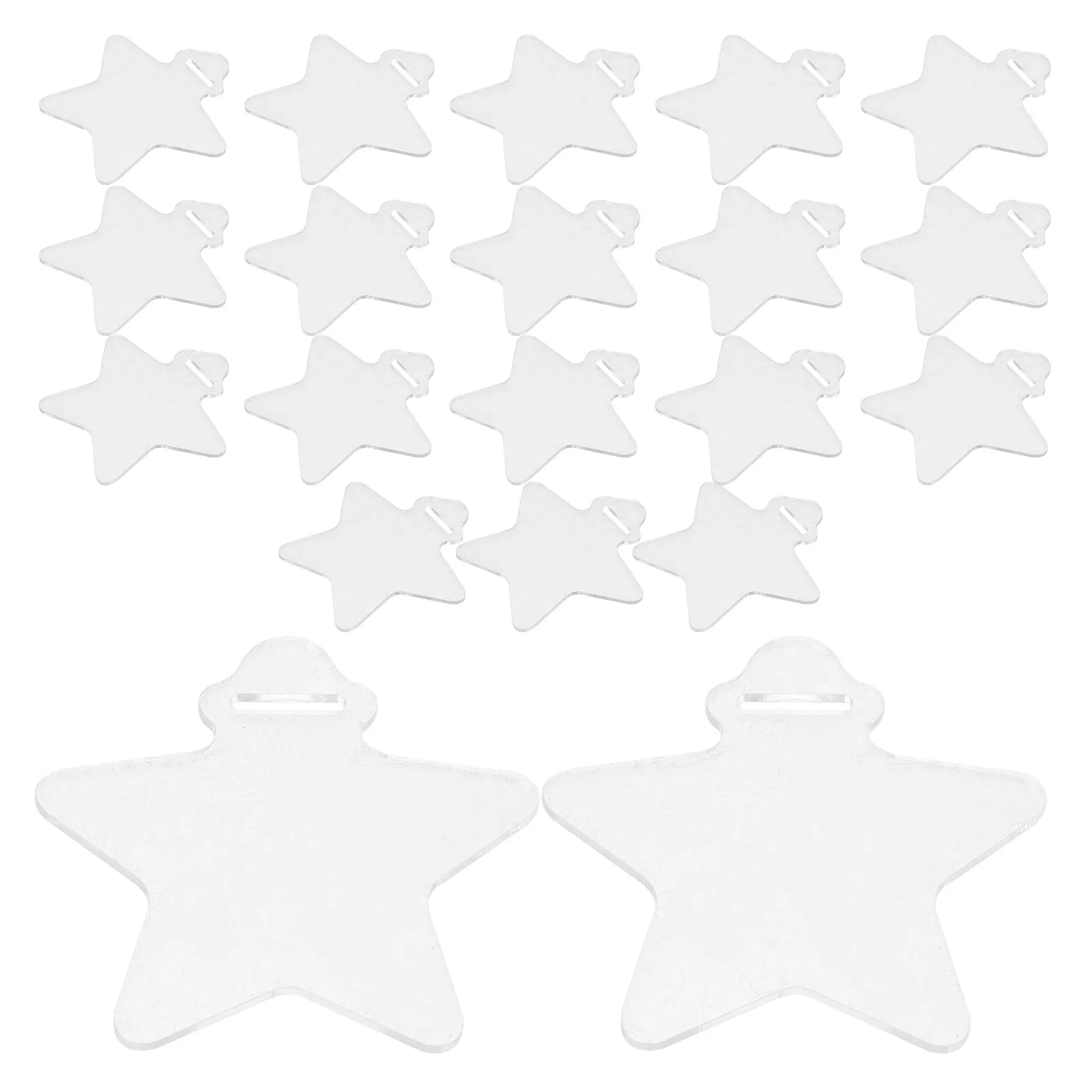 20Pcs Acrylic Star Medals DIY Create Your Own Clear Awards Blank Medals for Sports Day Birthday Team Events Plastic Star Medal