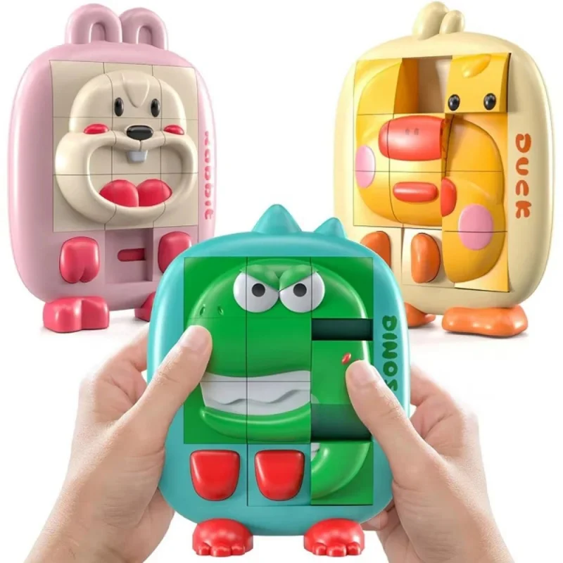 

Cartoon Animal Slide Puzzle Game Brain Teaser Puzzle Game Montessori Educational Toy for Logic Thinking Training Travel Toys