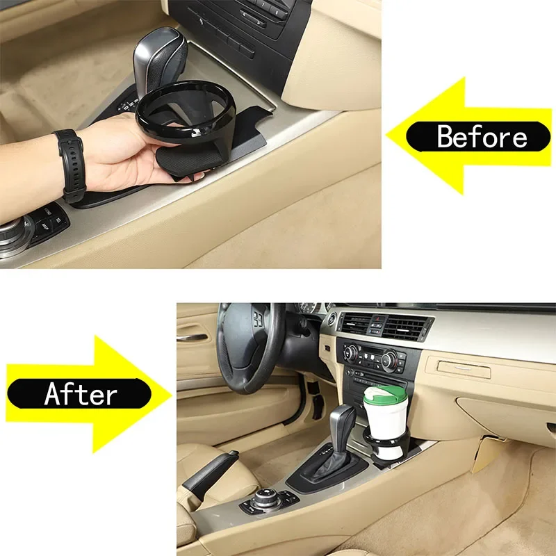 

For BMW 1 Series E87 2007-2021 Carbon Steel Black Car Center Console Side Water Cup Holder Car Decorative Accessories 1Pcs
