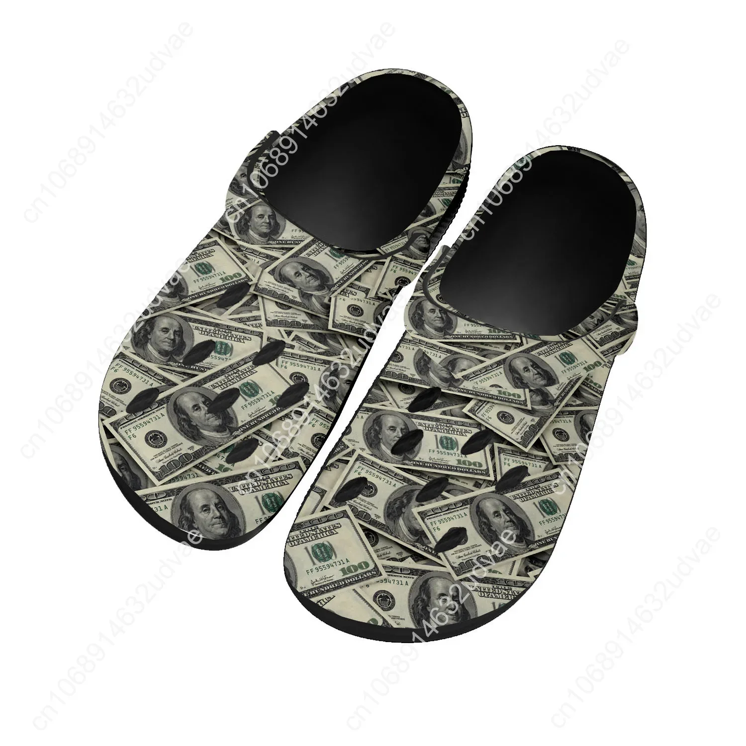 Dollar Printed Water Shoes Mens Womens High Quality Fashion Home Garden Clogs Custom Sandals Beach Breathable Hole Slippers
