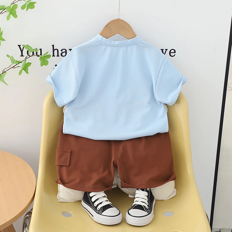 New Summer Toddler Baby Boys Clothing Suits Children Cartoon T shit Shorts 2PCS Set Kids Baby Clothes Outfits