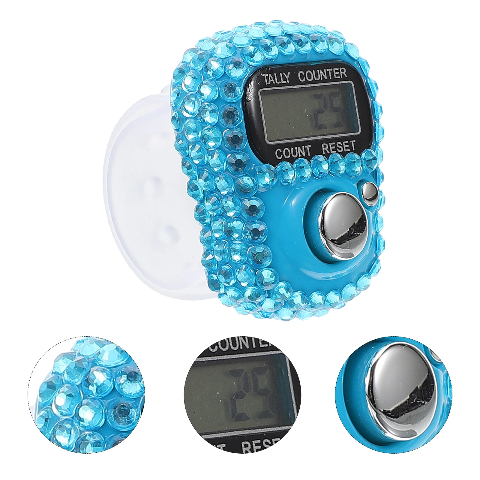 

Mini Ring Counter Blue Digital Display Handheld Tally Counters Durable Practical Long Lasting Small Size Exercise