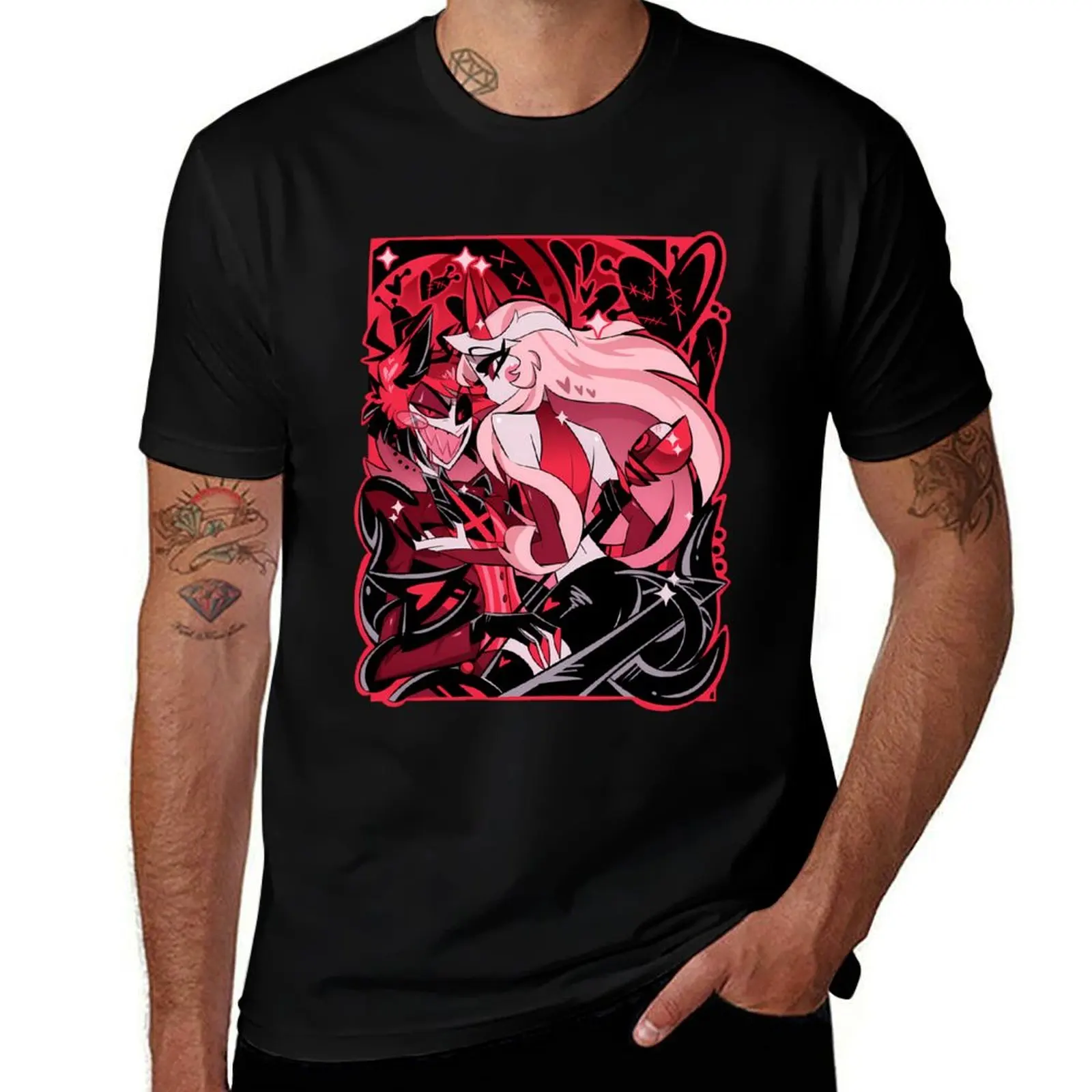 Charlie Alastor 2024 Valentines Day Inspired Fanmerch Black Ver. T-Shirt Breathable Lightweight Summer Top T-Shirt