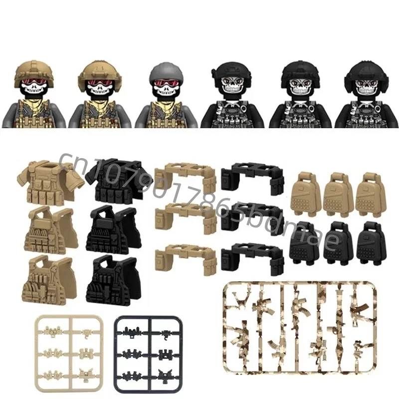 Figurines de soldats de l\'armée des forces spéciales SWAT mesurost Commando, blocs de construction d\'armes militaires de police, jouet pour enfants,