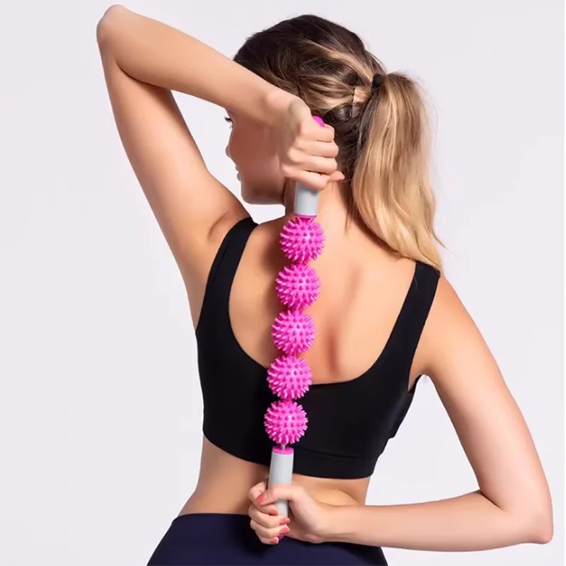 

Professional Muscle Massage Roller - Acupressure, muscle relaxation massager, PVC handheld fascia stick, soothing yoga meridian