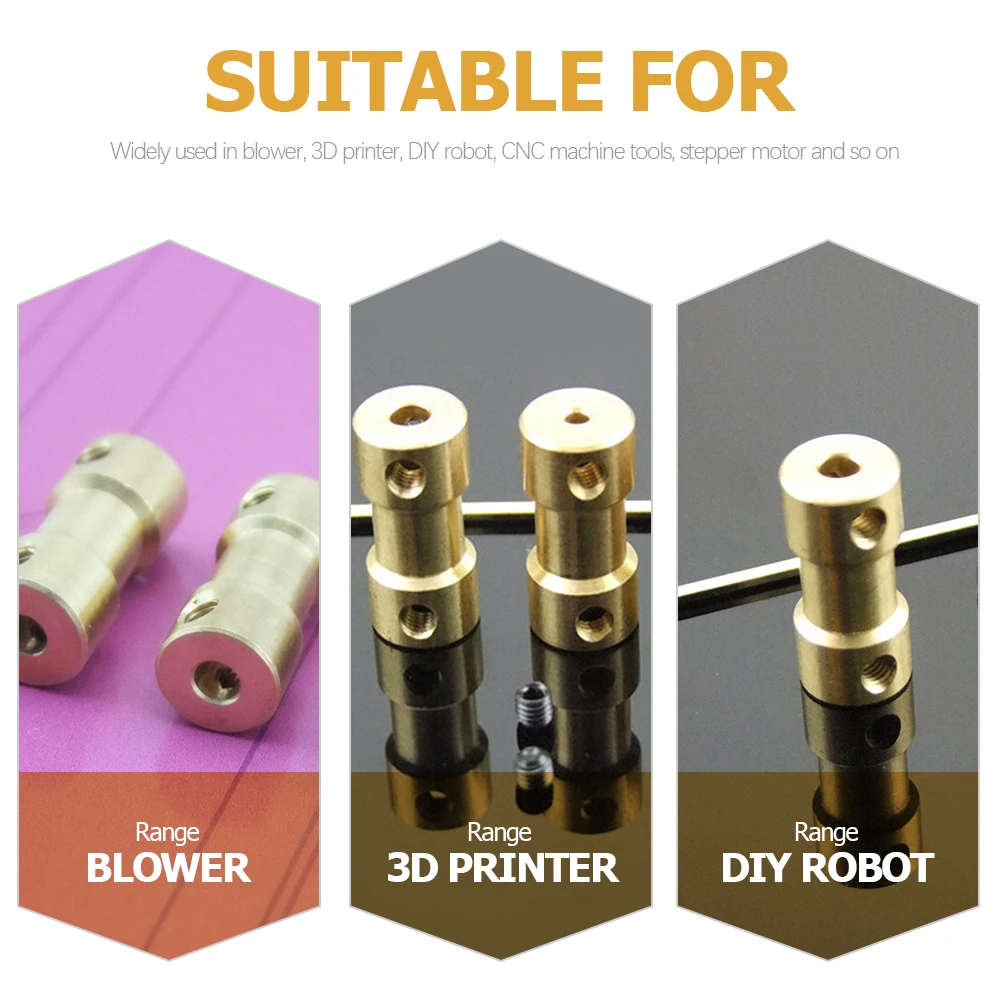 

6 Pcs Copper Coupling Accessories Motor Shaft Coupler Connector Flexible Brass Joint Mechanical