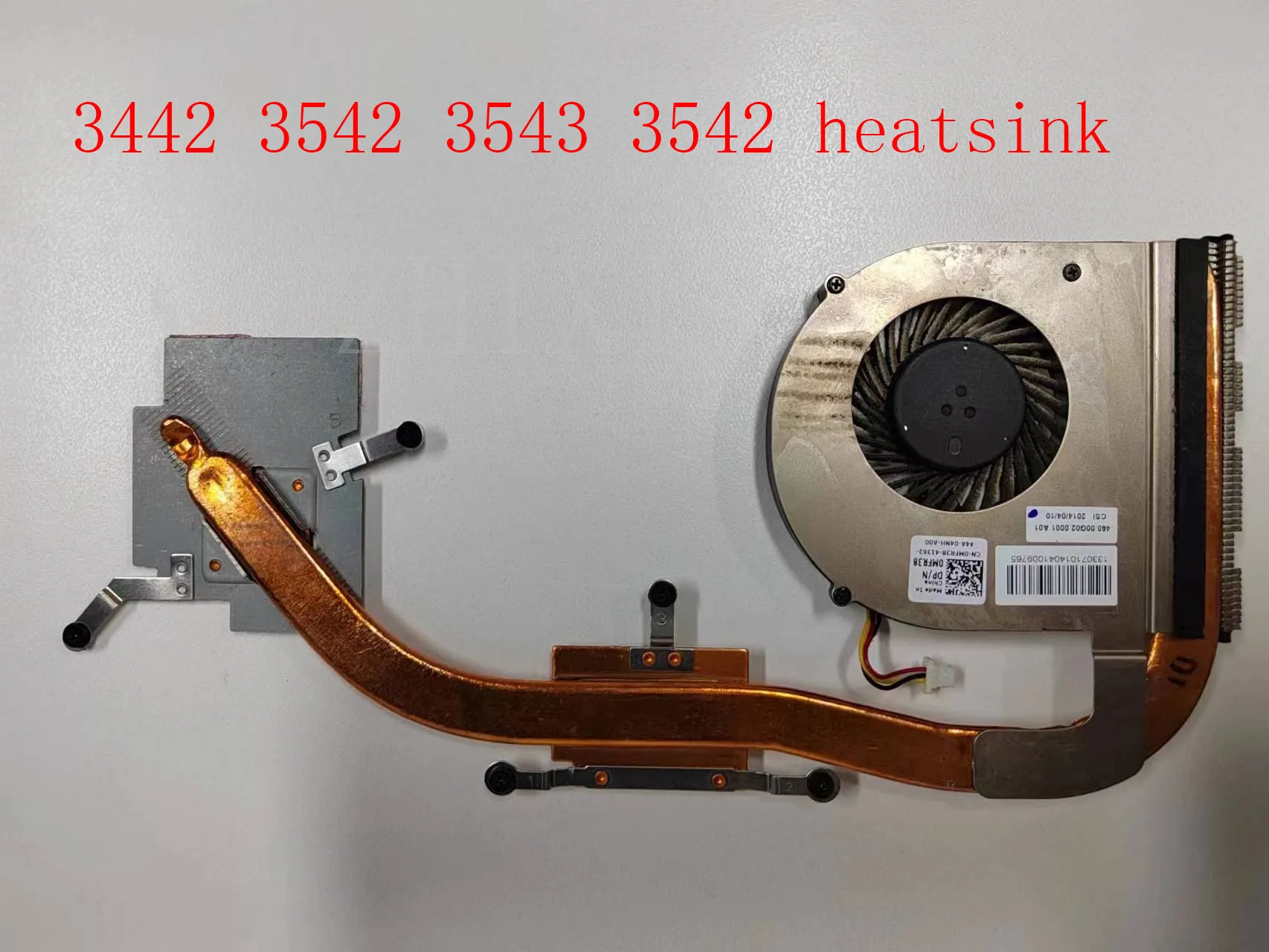 Original For DELL laptop heatsink cooling fan cpu cooler 3442 3443 3543 3542 CPU+GPU heatsink 0MFR38